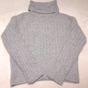 Woman Gray Turtle Neck Sweater